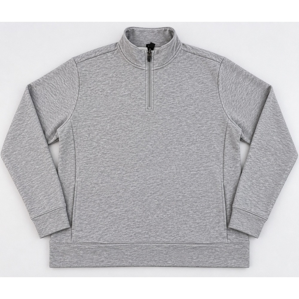 Z by Zella Quarter Zip Pullover Gray Heather Kangaroo Pouch Pocket Medium 3987